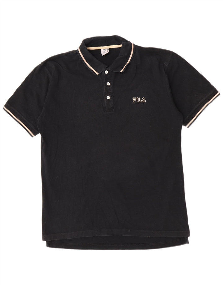 Fila Poloshirt til mænd Stor sort stribet bomuld