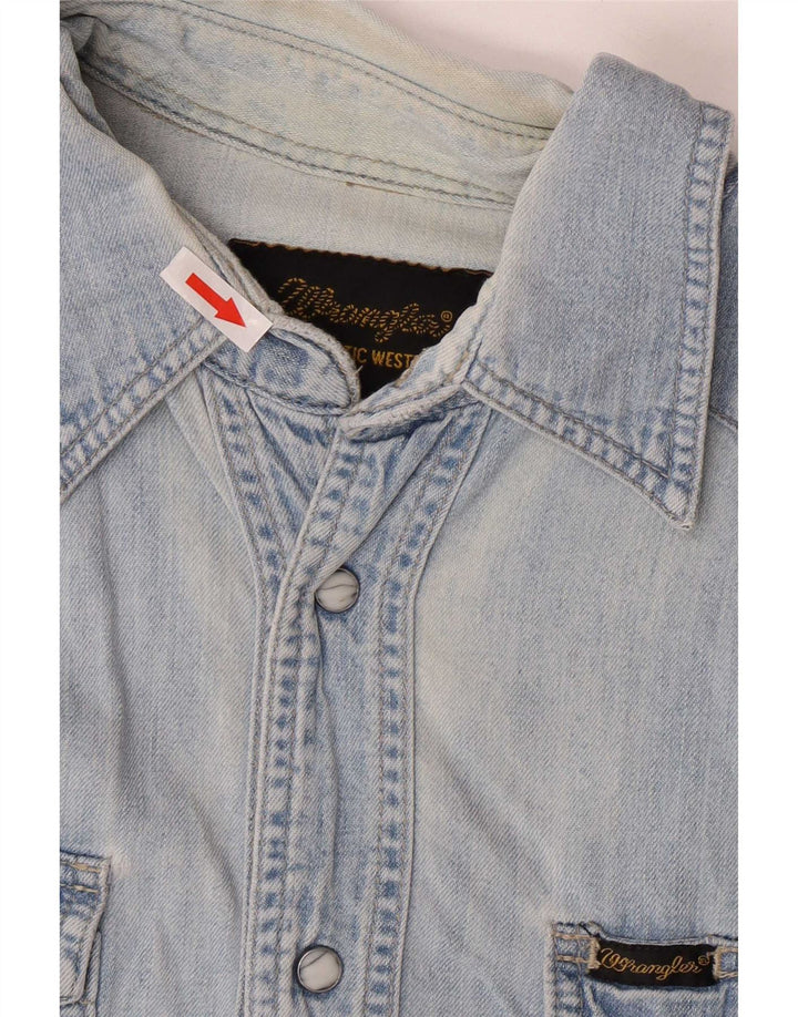 Wrangler Denimskjorte til mænd Medium blå bomuld