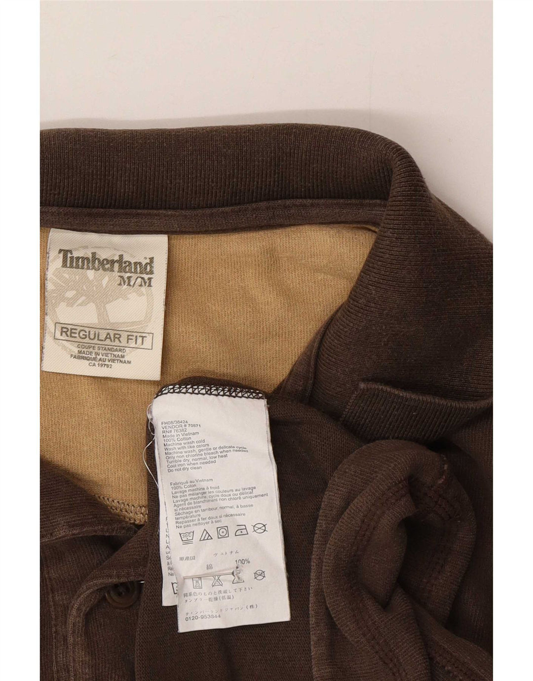 Timberland Herre langærmet Regular Fit Rugby Polo Shirt Medium Brun