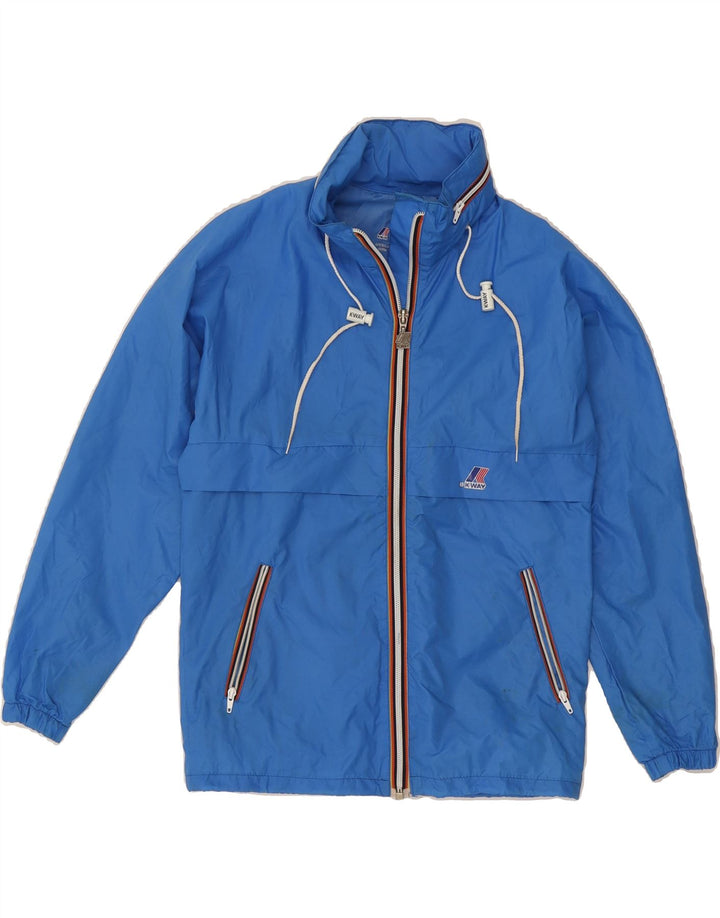 K-WAY Womens Rain Jacket UK 10 Small Blue Polyamide Vintage K-Way and Second-Hand K-Way from Messina Hembry 