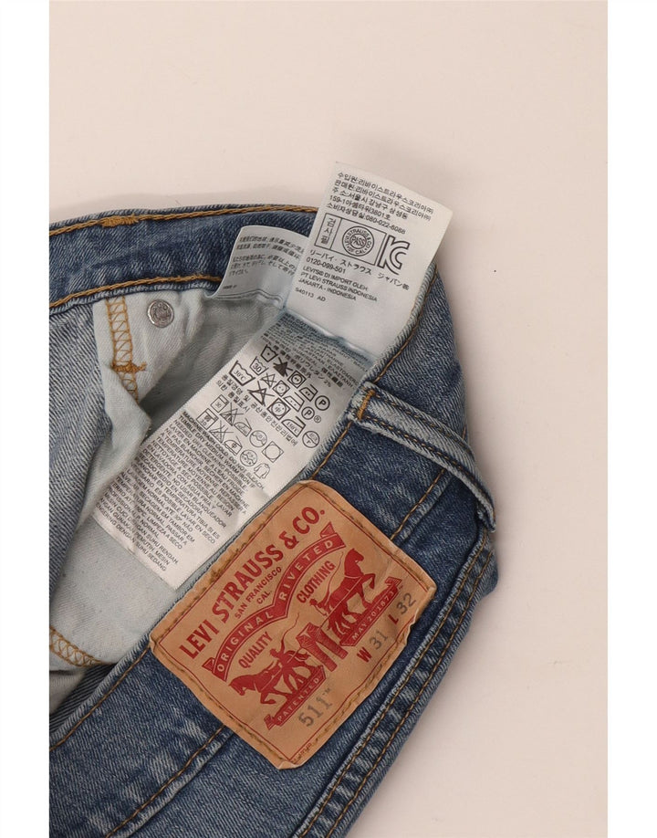 LEVI'S Herre 511 Slim Jeans W31 L32 Blå Bomuld