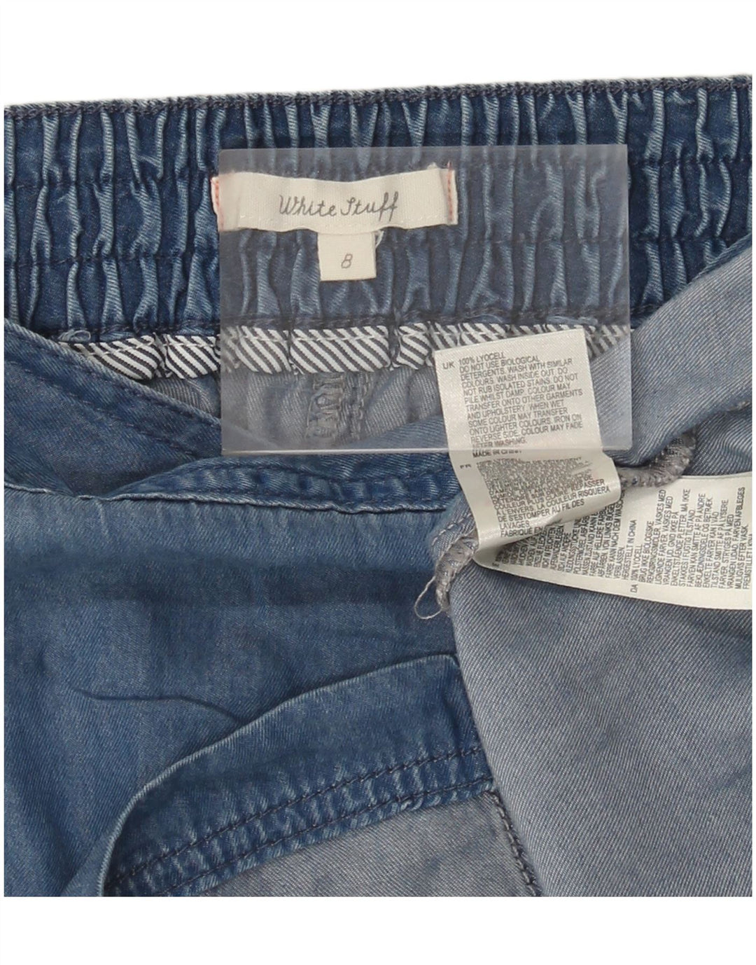 White Stuff Dame Denim Nederdel UK 8 Small W28 Blue Lyocell