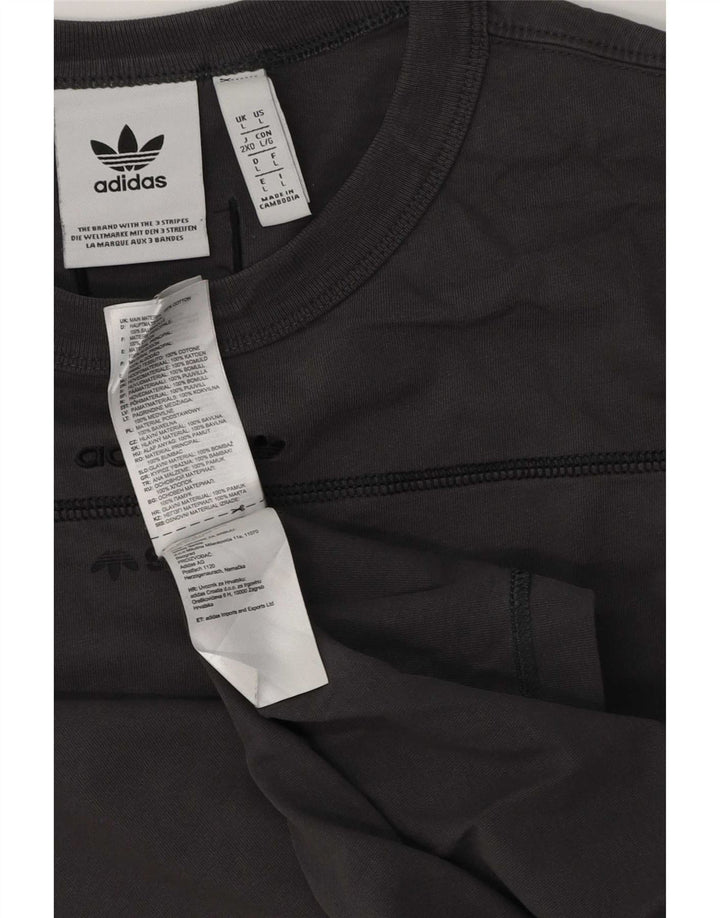 Adidas Herre T-Shirt Top Stor Grå Bomuld