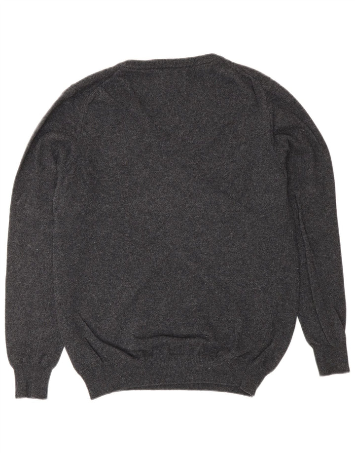 Gant Dame V-hals sweater UK 16 Stor grå lammeuld