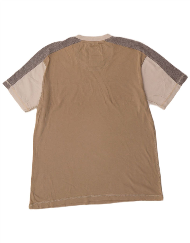 Champion Herre Grafisk T-Shirt Top Stor Beige Colourblock