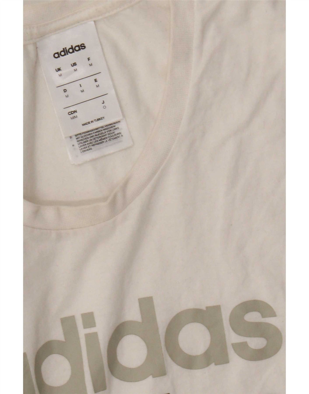 Adidas Grafisk T-shirt top til mænd Medium hvid bomuld