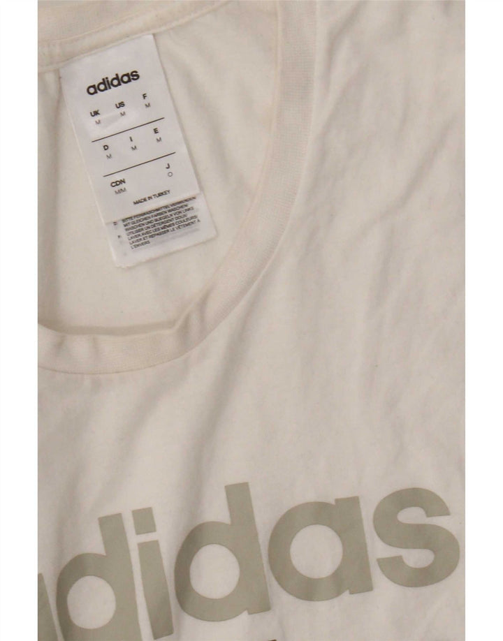 Adidas Grafisk T-shirt top til mænd Medium hvid bomuld