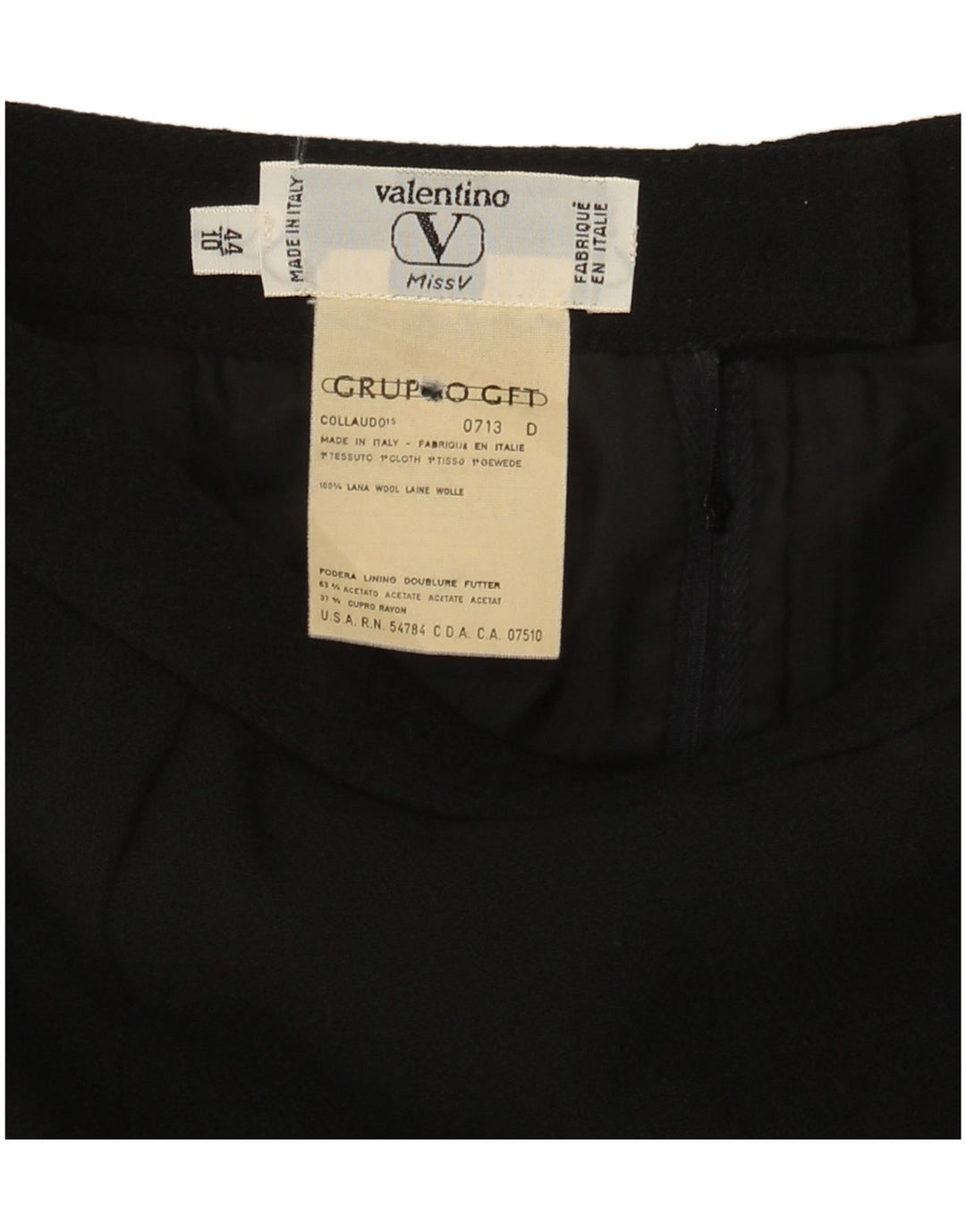 Valentino lige nederdel til kvinder IT 44 Medium W28 Sort uld