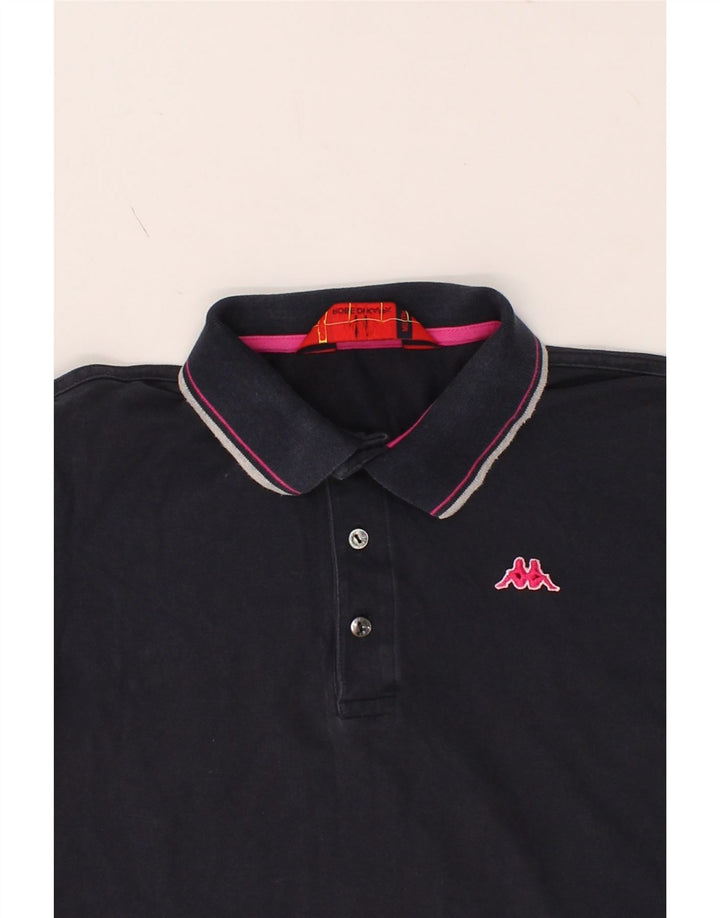 KAPPA Womens Polo Shirt UK 12 Medium Navy Blue Cotton Vintage Kappa and Second-Hand Kappa from Messina Hembry 