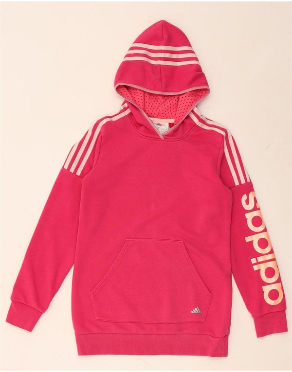 Adidas piger Climalite grafisk hættetrøje 11-12 år Pink bomuld