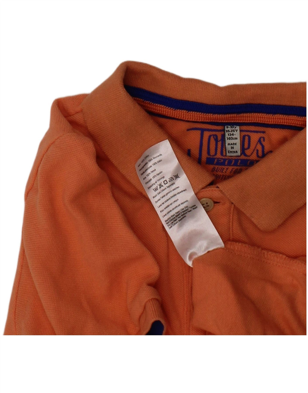 JOULES Boys Polo Shirt 9-10 Years Orange Cotton