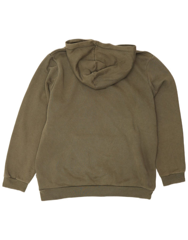 Puma Mens Graphic Hoodie Jumper Large Khaki Cotton