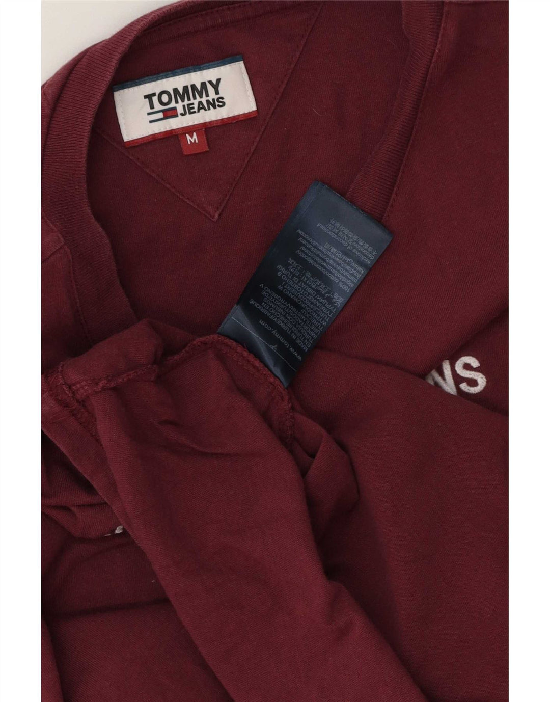 Tommy Hilfiger Herre grafisk T-shirt Top Medium Bourgogne bomuld