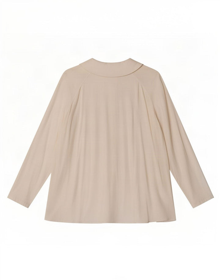 Benetton Dame Oversized Skjorte Bluse IT 44 Medium Off White Viscose