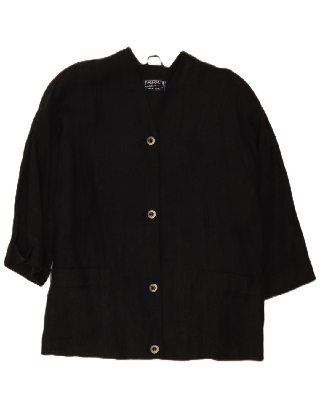 Max Mara Dame Weekend Oversized 4 Button Blazer Jacket UK 10 Small Black