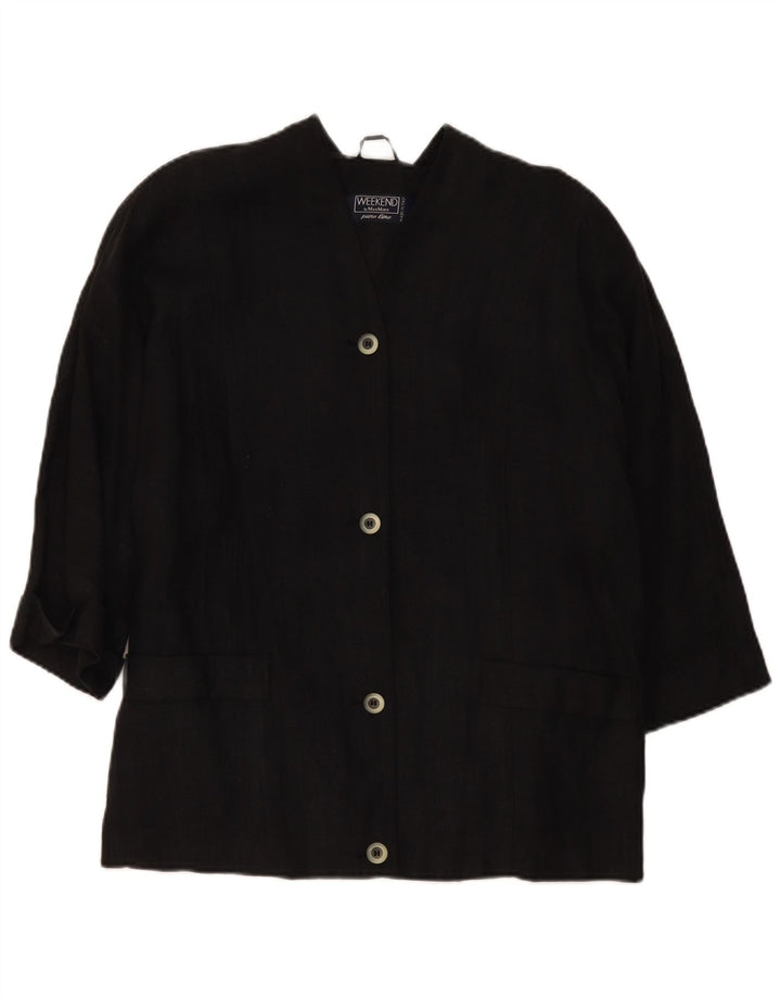 Max Mara Dame Weekend Oversized 4 Button Blazer Jacket UK 10 Small Black