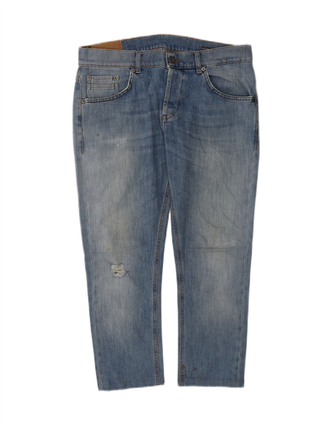 DONDUP Mens Ritchie Distressed Skinny Jeans W34 L24 Blue Cotton Vintage Dondup and Second-Hand Dondup from Messina Hembry 