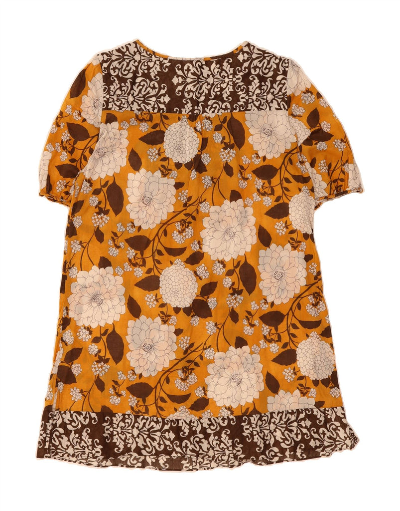 BETTY JACKSON Womens Tunic Dress UK 16 Large Yellow Floral Cotton Vintage Betty Jackson and Second-Hand Betty Jackson from Messina Hembry 