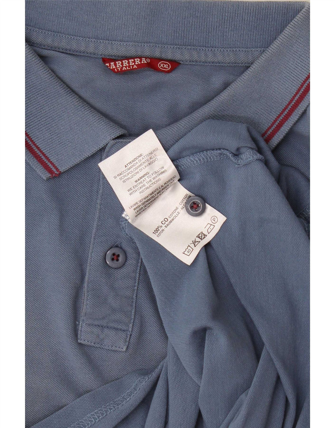 Carrera herre poloshirt 2XL blå stribet bomuld