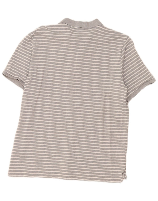 Nike herre poloshirt XL gråstribet bomuld