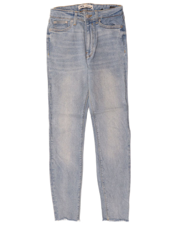 Zara Dame Skinny Jeans EU 36 XS W26 L26 Blå Bomuld