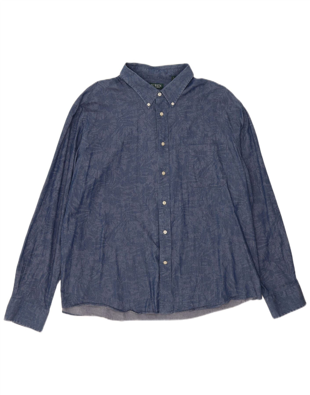 Ralph Lauren Herre Regular Fit skjorte 2XL Navy Blue Floral Elastan