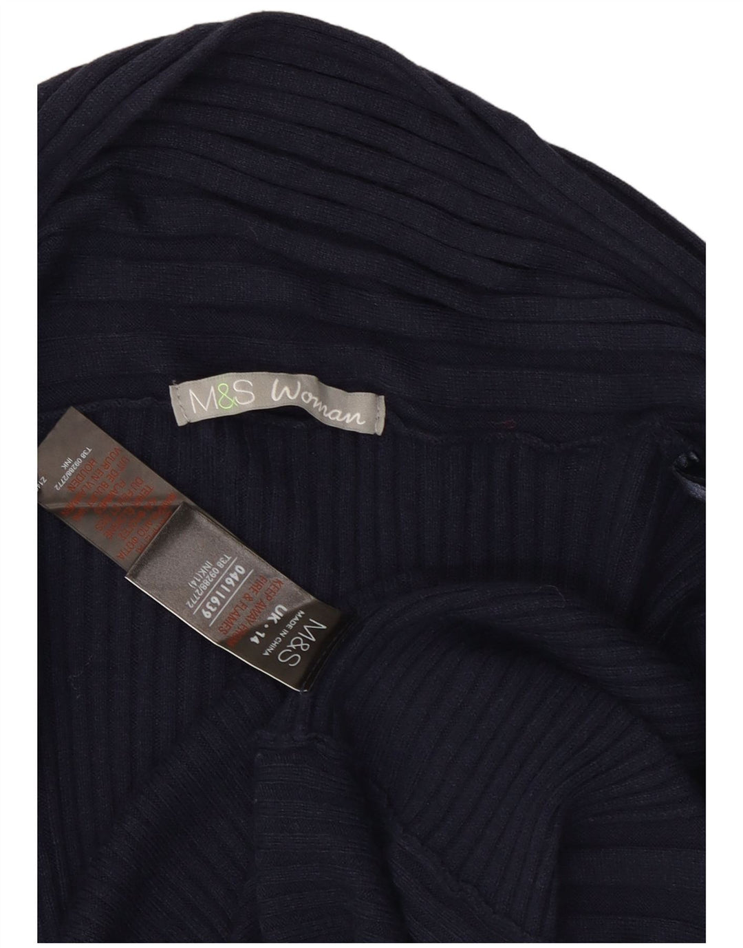 Marks & Spencer Dame Longline Cardigan Sweater UK 14 Medium Navy Blue