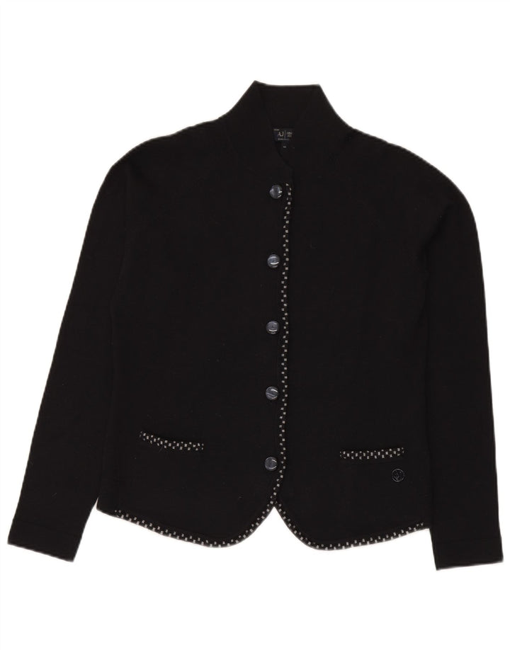 Armani Jeans Dame Cardigan Sweater IT 44 Medium Sort Uld