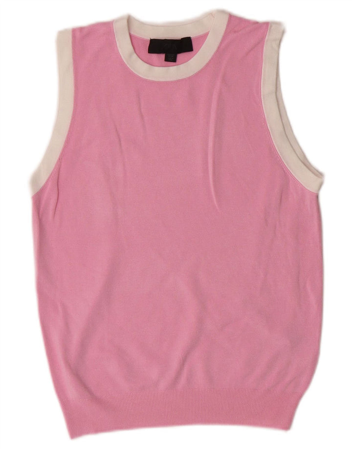 Zara Womens Crop Vest Tank Top UK 10 Small Pink