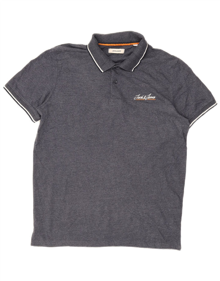 JACK & JONES Poloskjorte til mænd, stor gråstribet bomuld