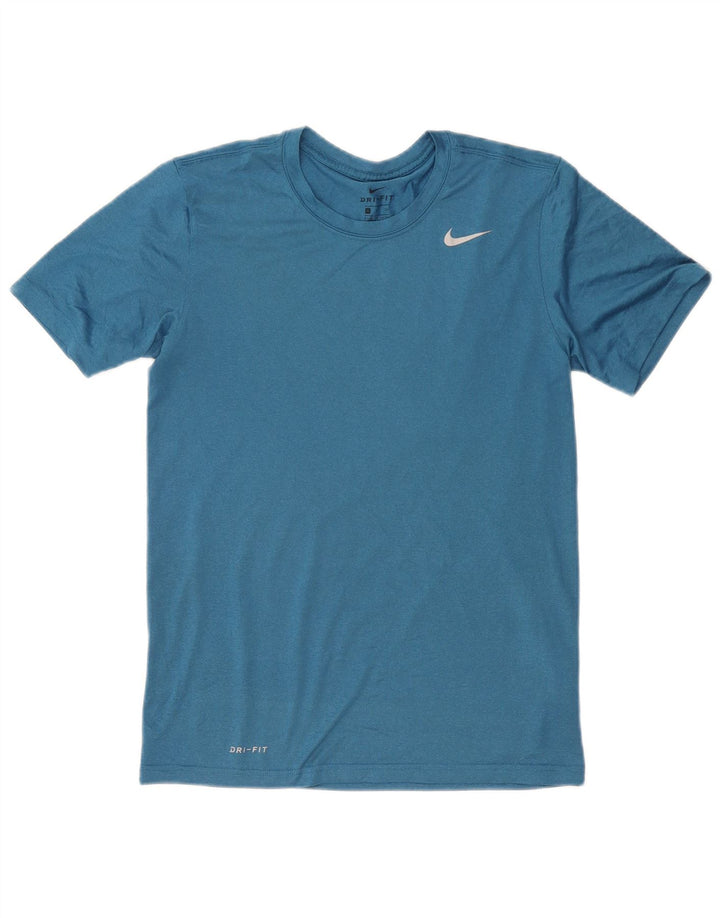 Nike Herre Dri Fit T-Shirt Top Lille Blå Polyester