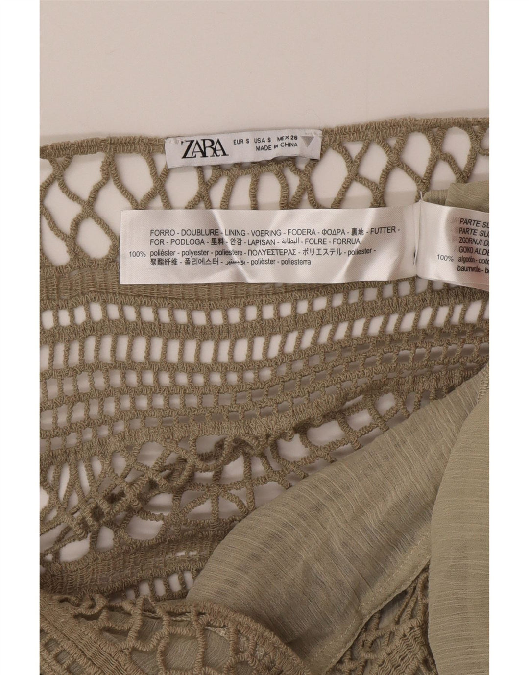 Zara Dame Maxi Sundress UK 8 Small Khaki Polyester