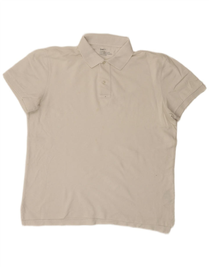 Gap herre poloshirt stor hvid bomuld