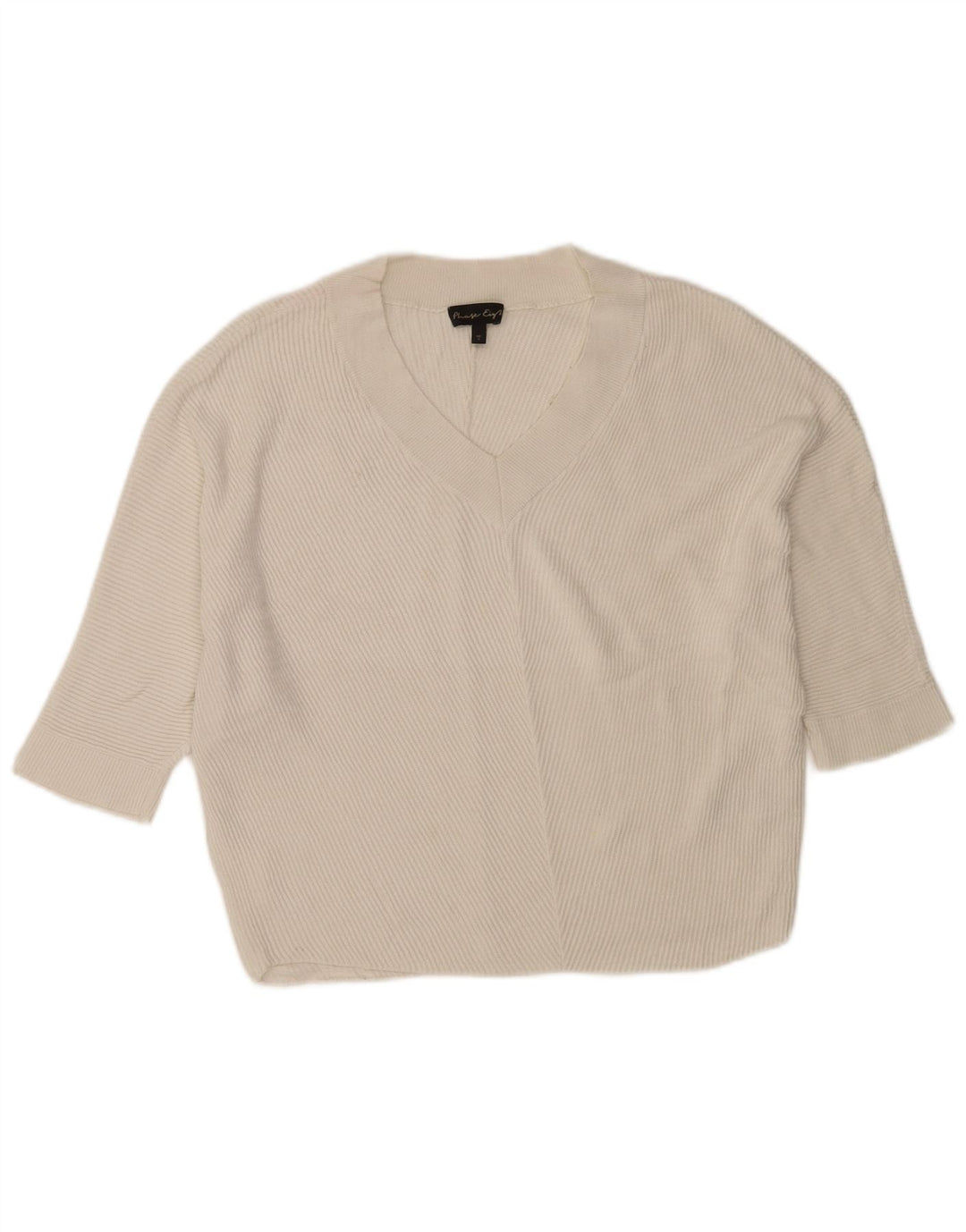 Phase Eight Womens Oversized Crop V-hals sweater UK 10 Small White