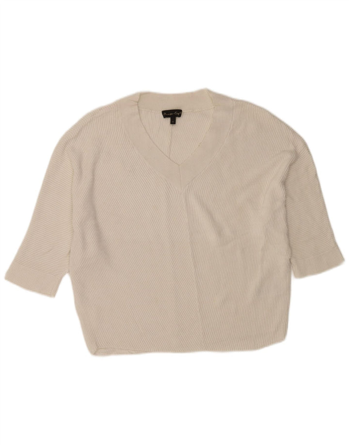 Phase Eight Womens Oversized Crop V-hals sweater UK 10 Small White