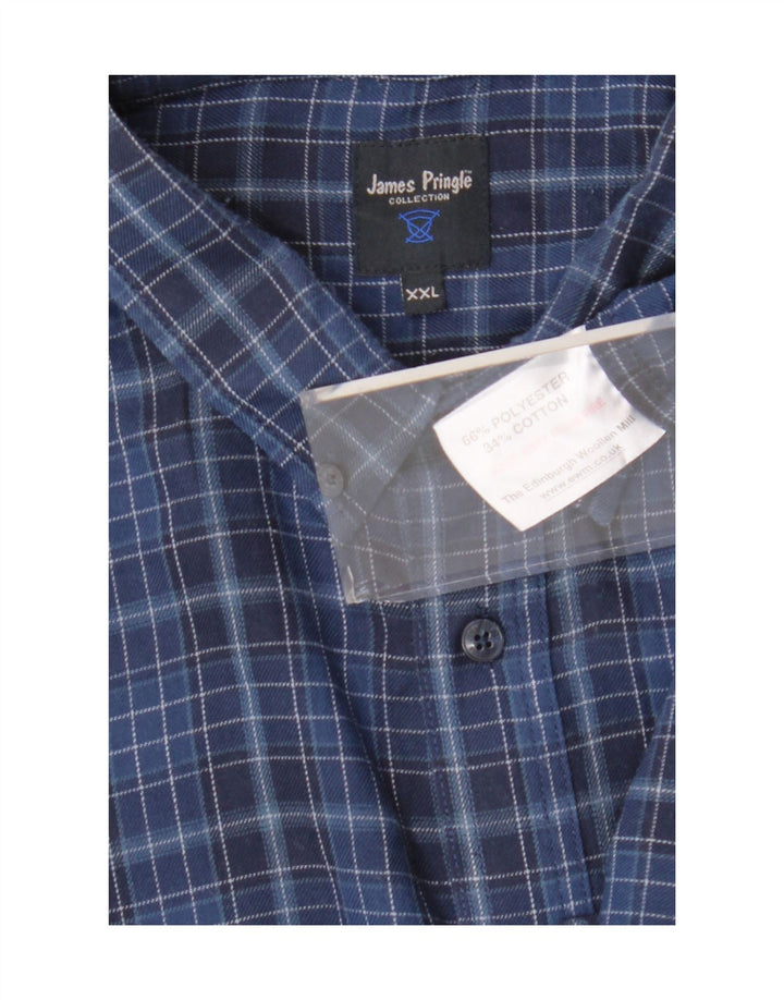 James Pringle herreskjorte 2XL marineblå ternet polyester