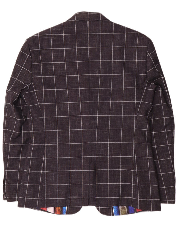 Cavani Herre 2-knaps blazerjakke UK 42 XL marineblå ternet polyester