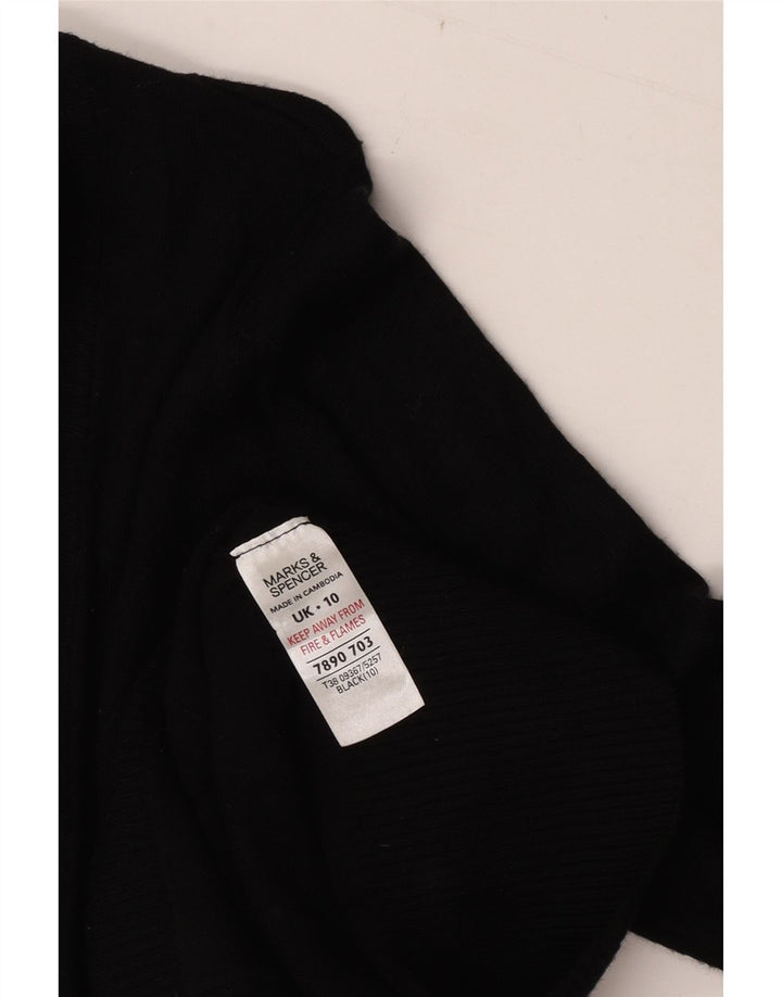 Marks & Spencer Womens Longline Cardigan Sweater UK 10 Small Black Viscose