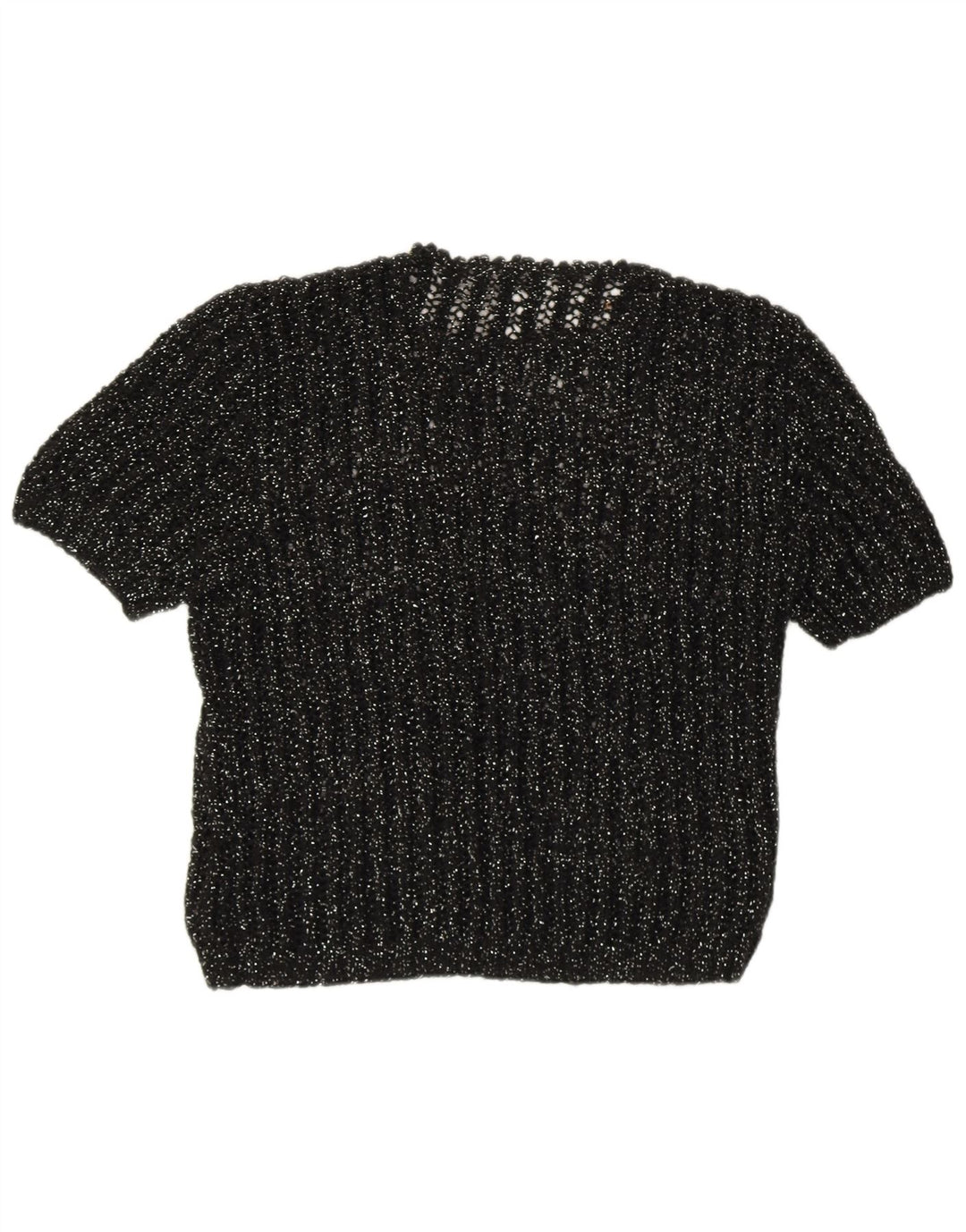 Vintage Kvinders Kortærmede Jumper Sweater UK 12 Medium Sort