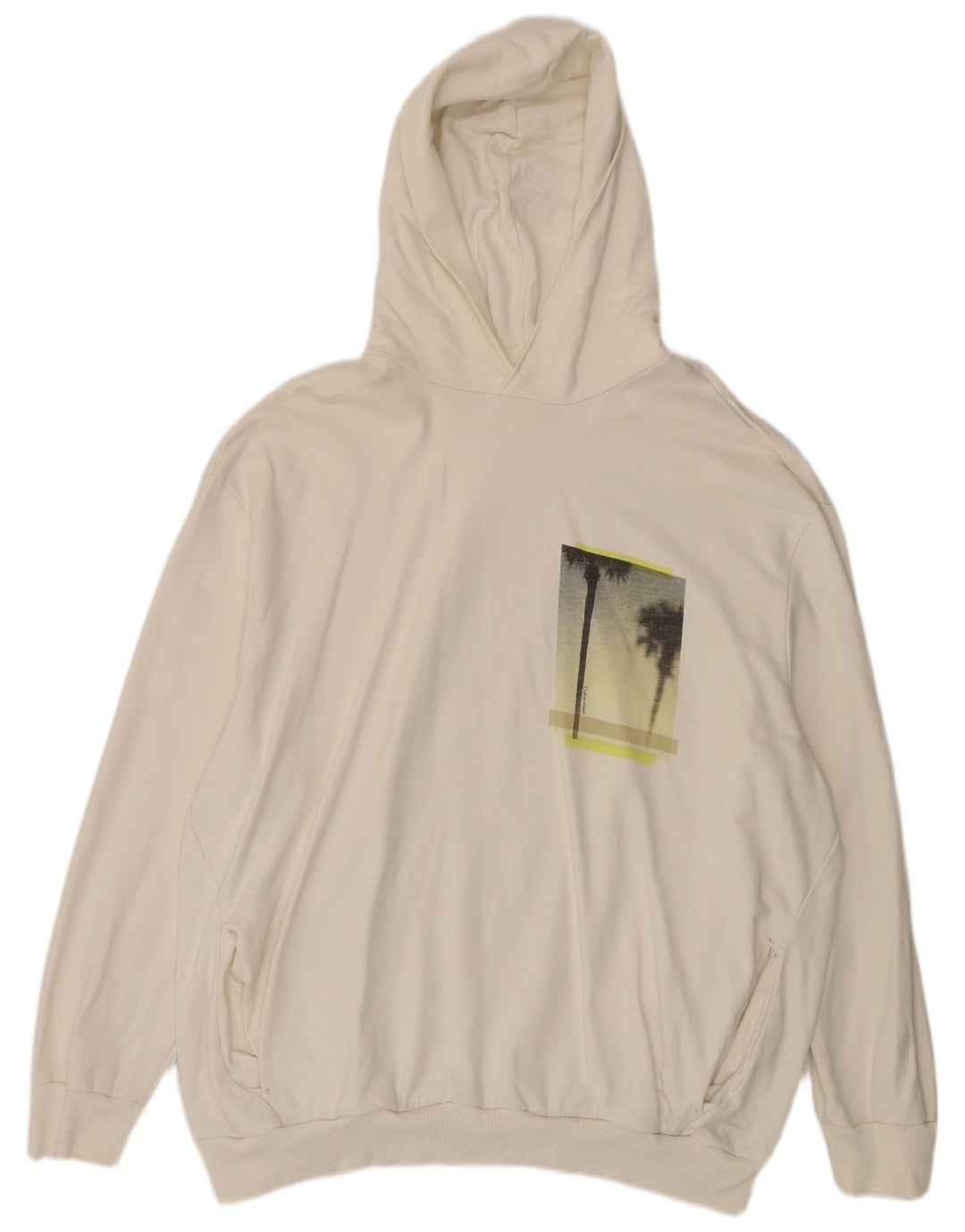 Calvin Klein Herre grafisk hættetrøje 3XL Off White Bomuld