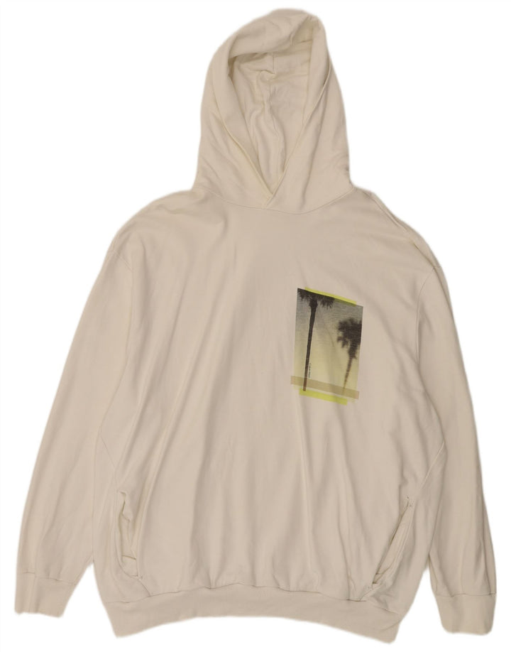 Calvin Klein Herre grafisk hættetrøje 3XL Off White Bomuld