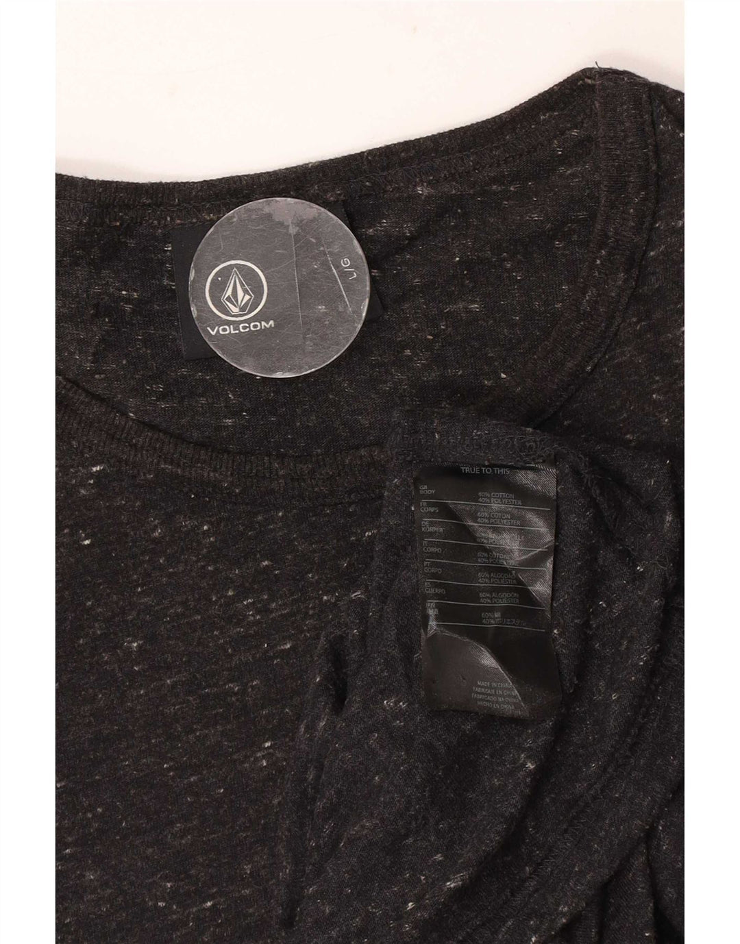 Volcom Herre T-Shirt Top Stor Sort Stribet Bomuld