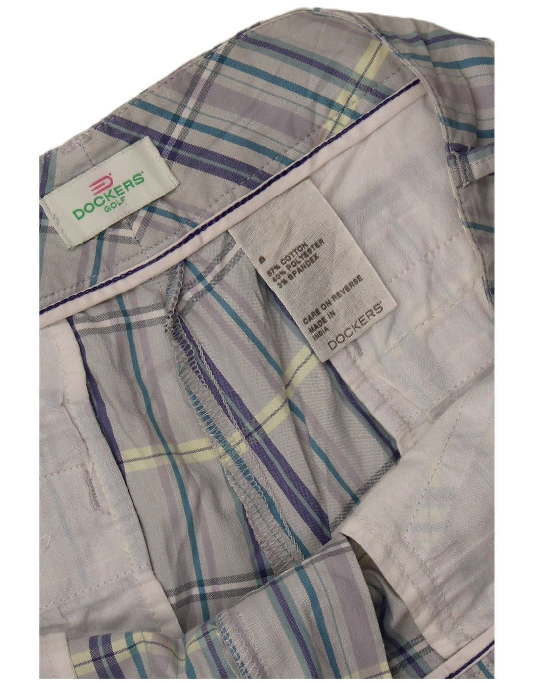 DOCKERS Casual Shorts til kvinder US 8 Medium W34 Grå ternet bomuld
