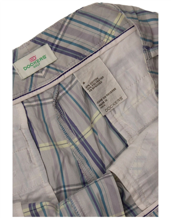 DOCKERS Casual Shorts til kvinder US 8 Medium W34 Grå ternet bomuld