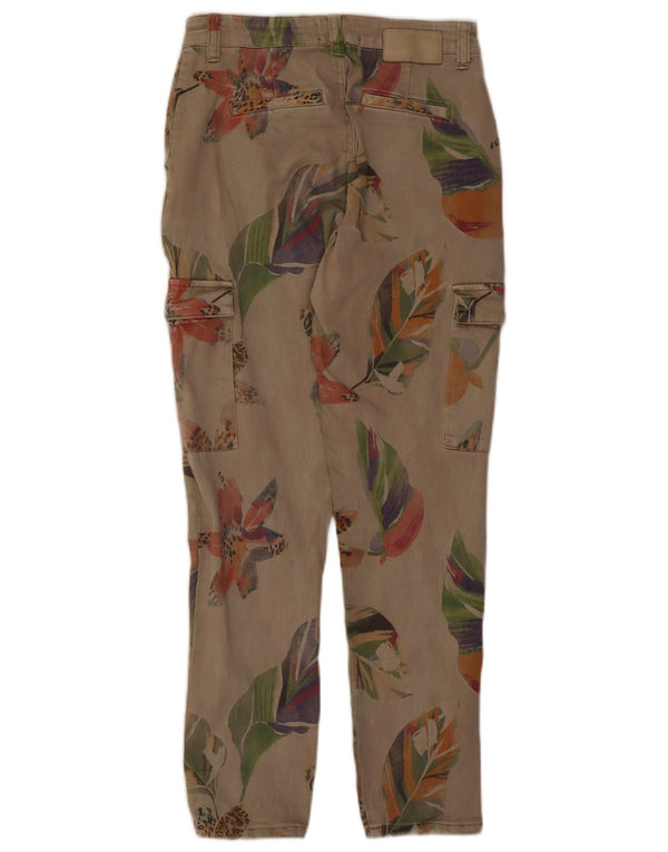 Desigual Dame Slim Cargo Bukser EU 38 Medium W28 L27 Beige Floral