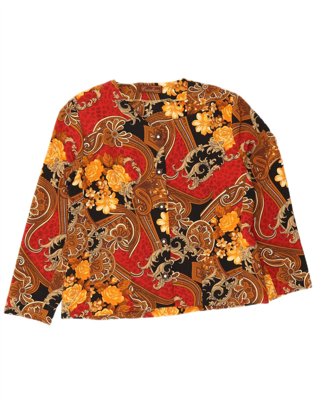 Vintage dame 5-knaps blazerjakke UK 16 Stor flerfarvet Paisley
