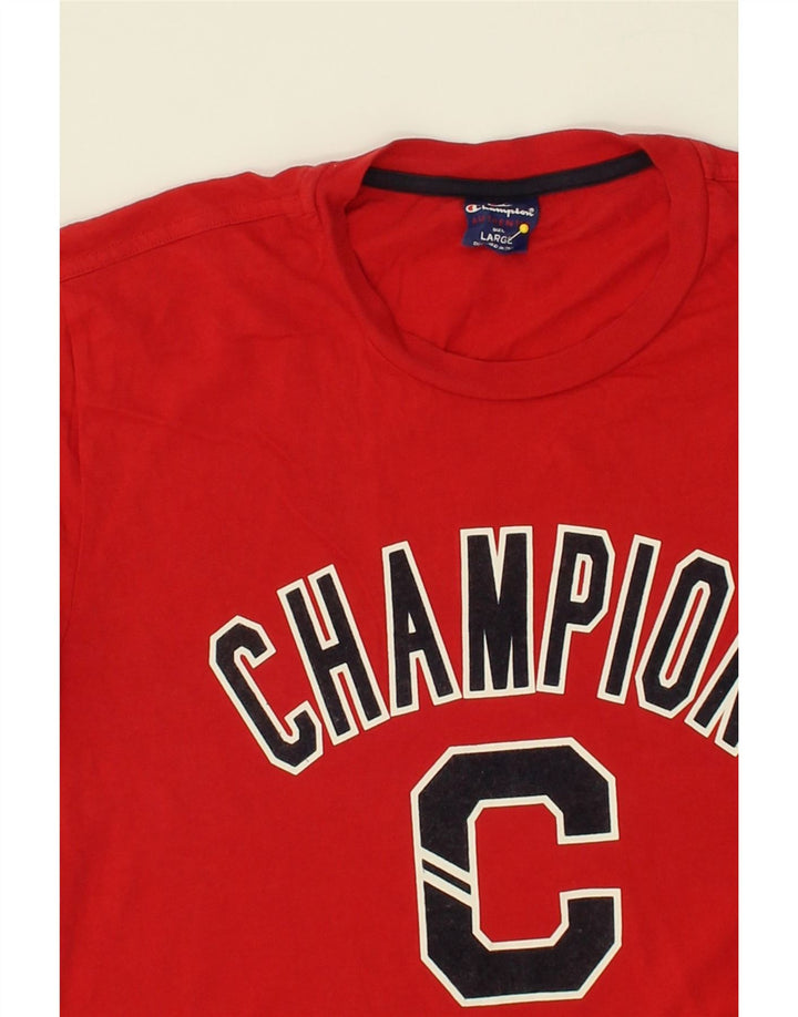 CHAMPION Mens Graphic T-Shirt Top Large Red Cotton | Vintage Champion | Thrift | Second-Hand Champion | Used Clothing | Messina Hembry 