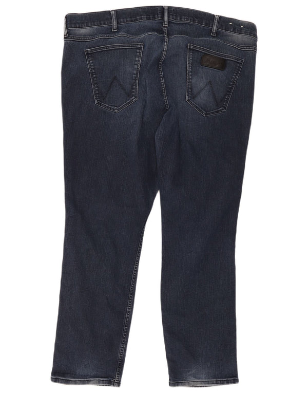 Wrangler Herre Greensboro Straight Jeans W46 L34 Marineblå Bomuld