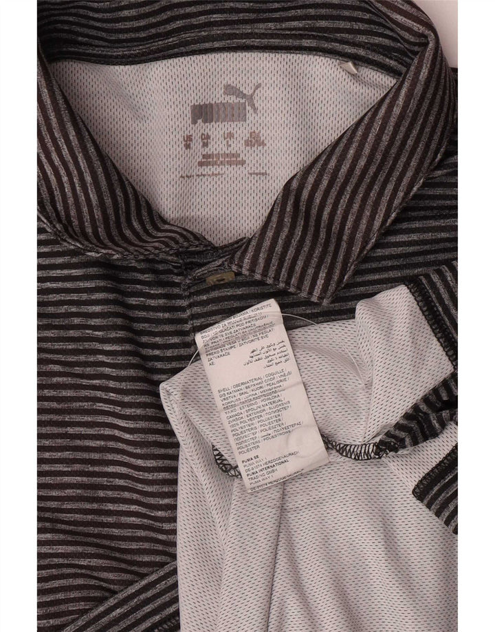 Puma Polo Shirt til mænd, stor grå nålestribet polyester