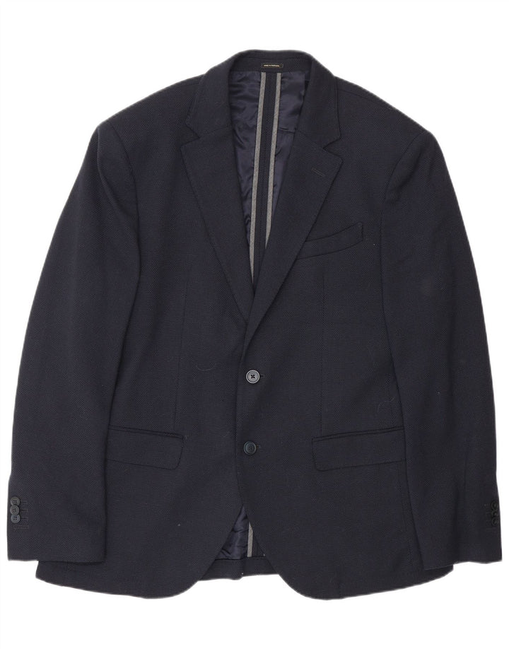 Massimo Dutti Herre 2-knaps blazerjakke EU 50 Mellem marineblå uld